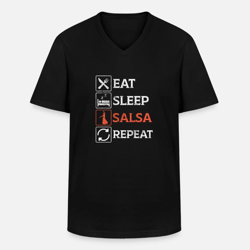 Salsa - Männer-T-Shirt mit V-Ausschnitt - Schwarz