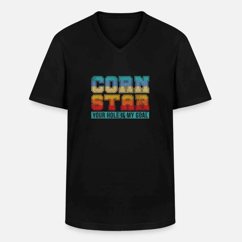 Cornhole - Männer-T-Shirt mit V-Ausschnitt - Schwarz