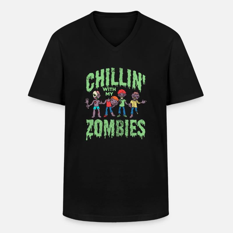 Zombie - Männer-T-Shirt mit V-Ausschnitt - Schwarz