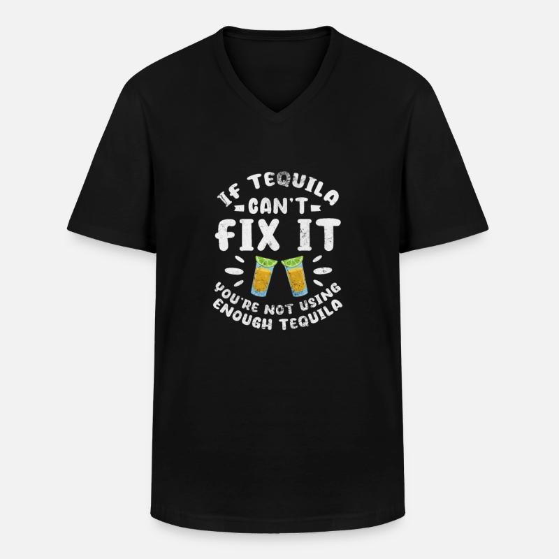 Tequila - Männer-T-Shirt mit V-Ausschnitt - Schwarz