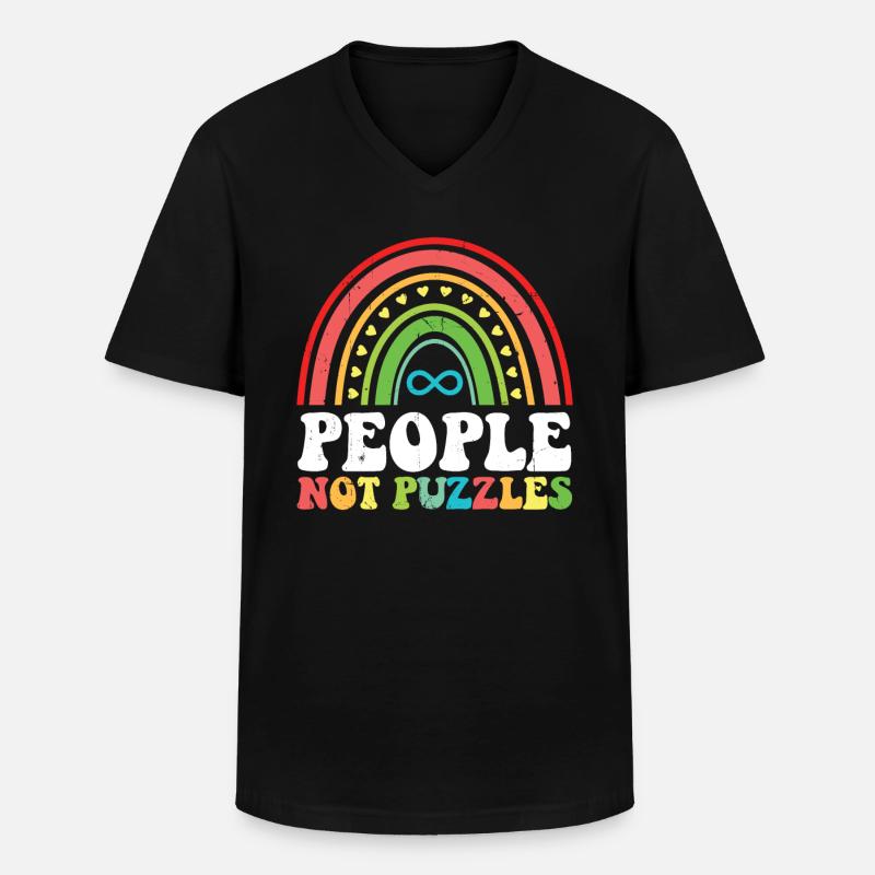 Autismus - Männer-T-Shirt mit V-Ausschnitt - Schwarz