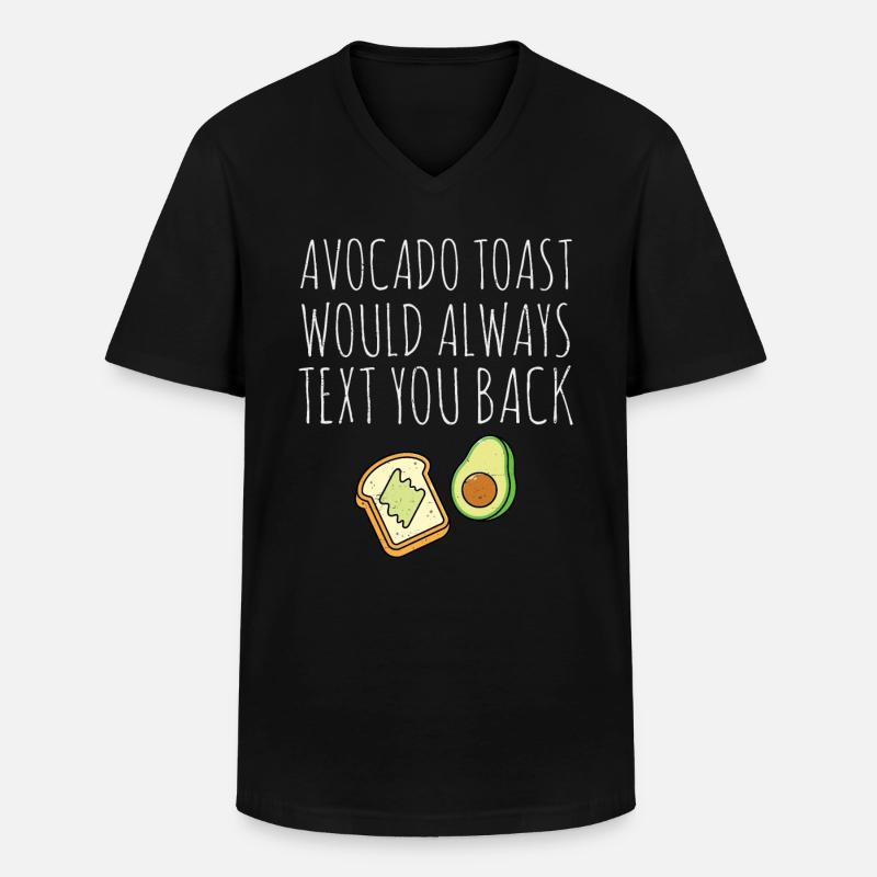 Avocado - Männer-T-Shirt mit V-Ausschnitt - Schwarz
