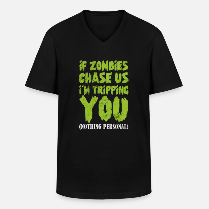 Zombie - Männer-T-Shirt mit V-Ausschnitt - Schwarz