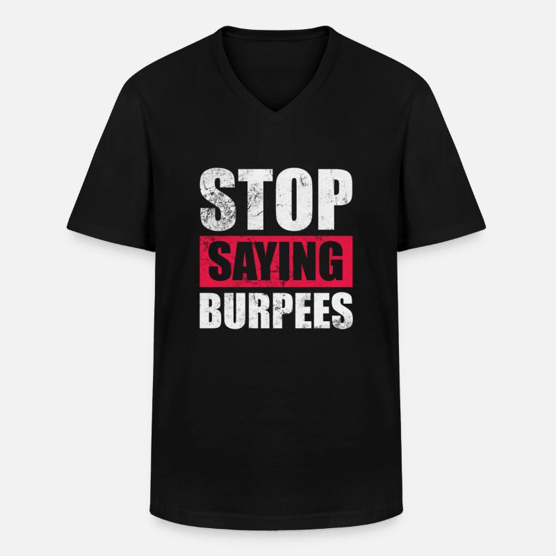 Burpees - Männer-T-Shirt mit V-Ausschnitt - Schwarz