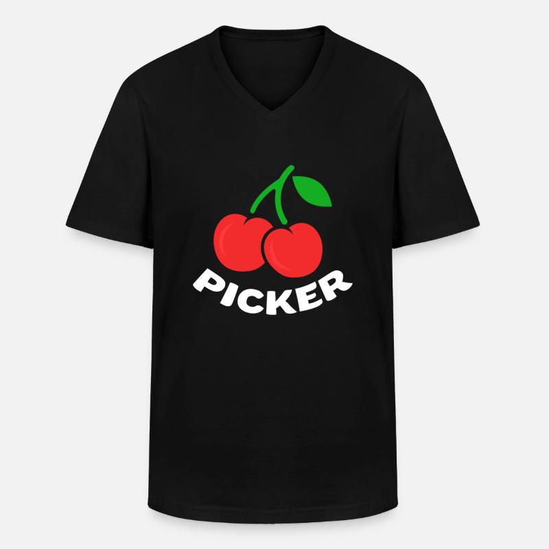 Kirsche Kirschbaum Kirschblüte Frucht Geschenk - Männer-T-Shirt mit V-Ausschnitt - Schwarz