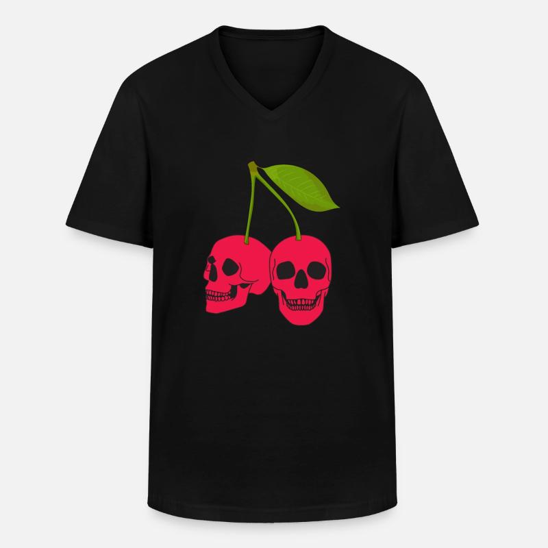 Kirsche Kirschbaum Kirschblüte Frucht Geschenk - Männer-T-Shirt mit V-Ausschnitt - Schwarz