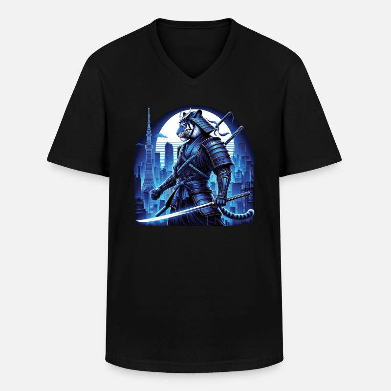 Samurai Ronin Schwertkampf Krieger Geschenk - Männer-T-Shirt mit V-Ausschnitt - Schwarz
