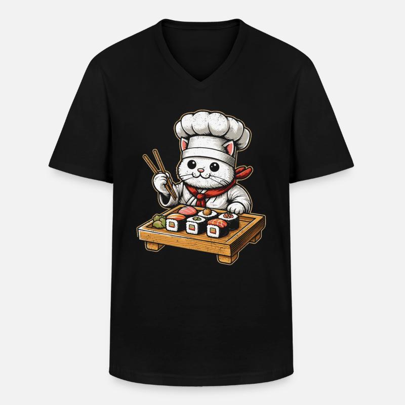 Sushi - Männer-T-Shirt mit V-Ausschnitt - Schwarz