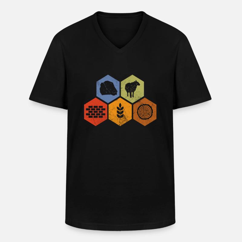 Brettspiel - Männer-T-Shirt mit V-Ausschnitt - Schwarz