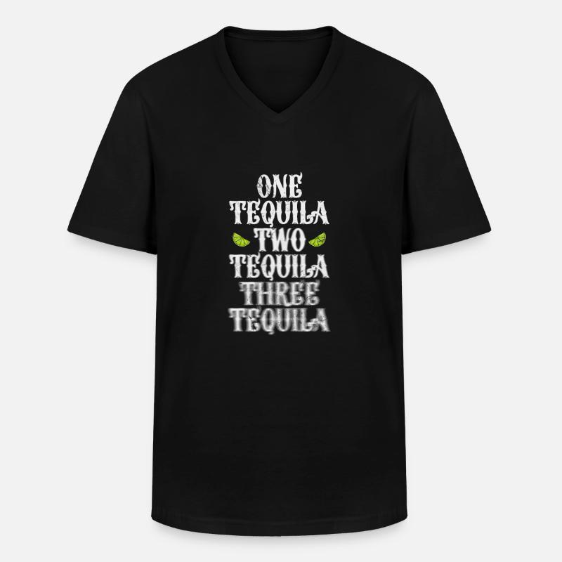 Tequila - Männer-T-Shirt mit V-Ausschnitt - Schwarz