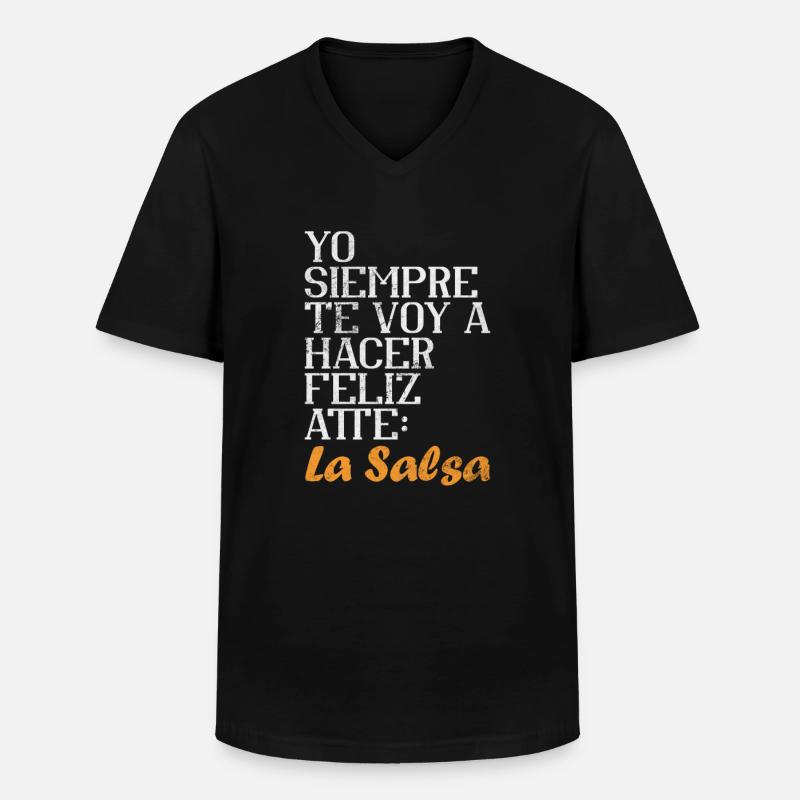 Salsa - Männer-T-Shirt mit V-Ausschnitt - Schwarz