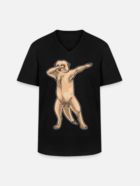 Danse hip hop suricate - T-shirt col V Homme - noir