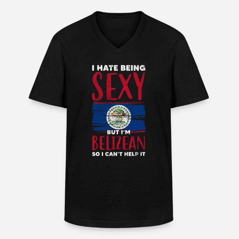 Belize - Männer-T-Shirt mit V-Ausschnitt - Schwarz