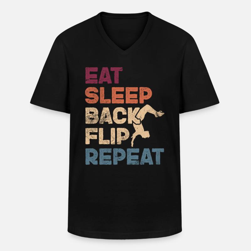 Backflip - Männer-T-Shirt mit V-Ausschnitt - Schwarz