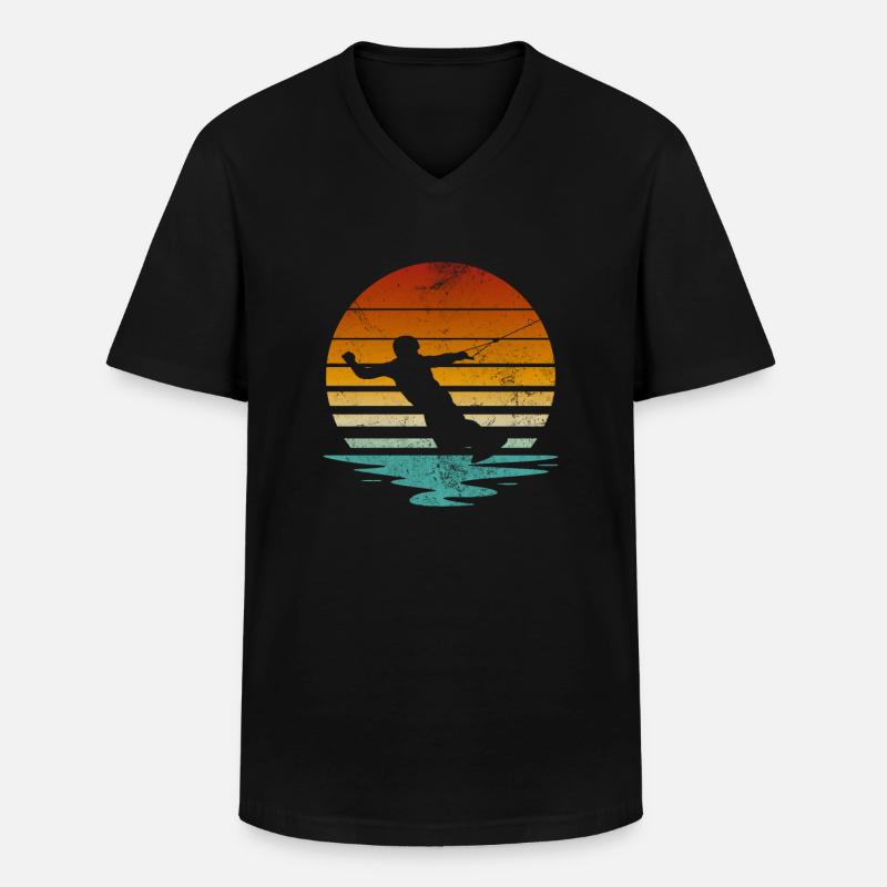 Wakeboard - Männer-T-Shirt mit V-Ausschnitt - Schwarz