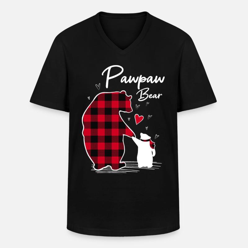 Pawpaw Bear - Männer-T-Shirt mit V-Ausschnitt - Schwarz
