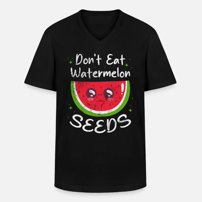 Wassermelone - Männer-T-Shirt mit V-Ausschnitt - Schwarz