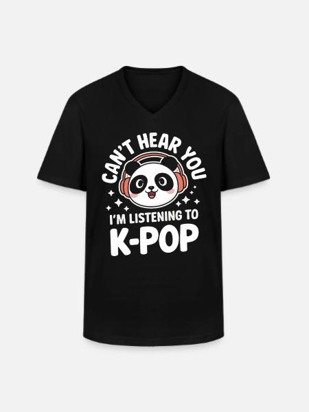 K-Pop Music Korean Pop - Men's V-Neck T-Shirt - black