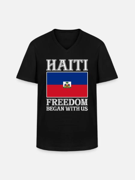 Haiti Haitian Caribbean Holidays - Men's V-Neck T-Shirt - black