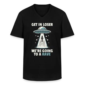 Alien - Men's V-Neck T-Shirt - black - Front - AI Model Male 178 dark (178cm)