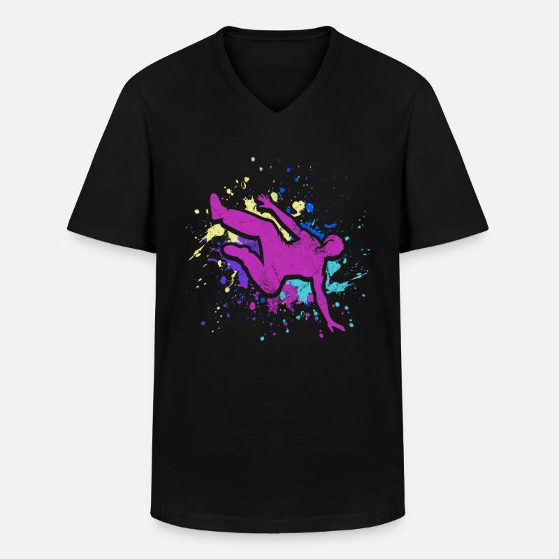 Backflip - Männer-T-Shirt mit V-Ausschnitt - Schwarz