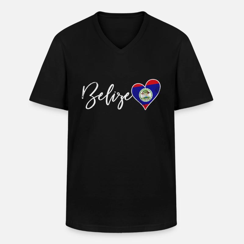 Belize - Männer-T-Shirt mit V-Ausschnitt - Schwarz