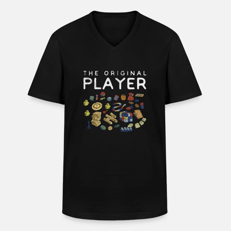 Brettspiel - Männer-T-Shirt mit V-Ausschnitt - Schwarz