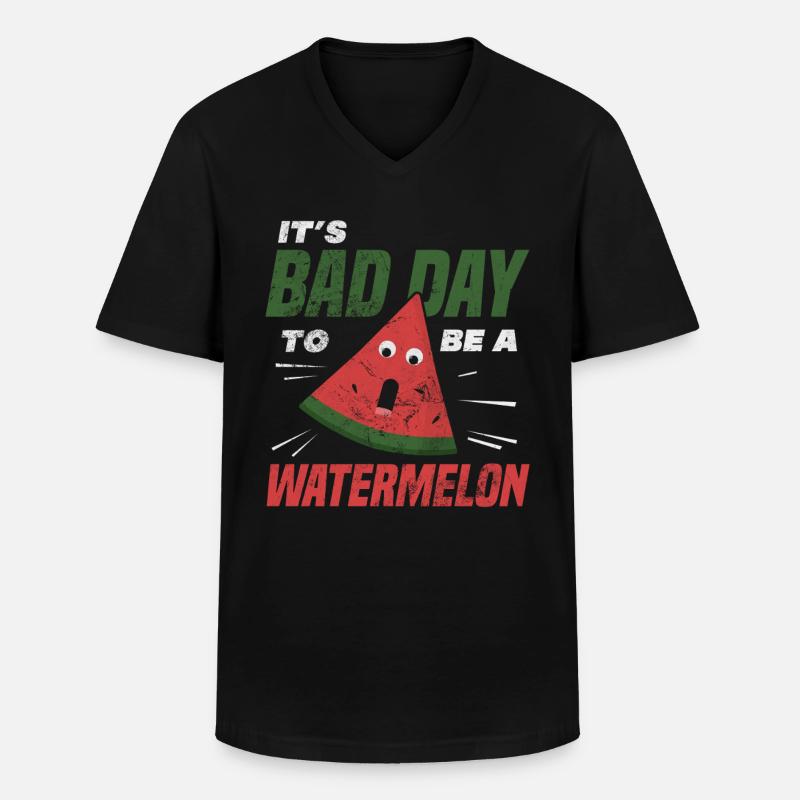 Wassermelone - Männer-T-Shirt mit V-Ausschnitt - Schwarz