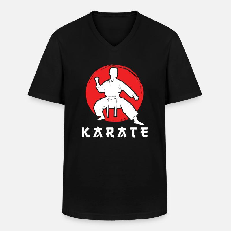 karate - Männer-T-Shirt mit V-Ausschnitt - Schwarz