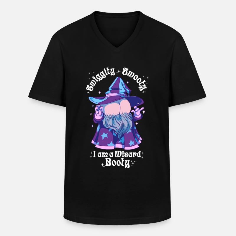 Wizard Booty Butttober - Männer-T-Shirt mit V-Ausschnitt - Schwarz