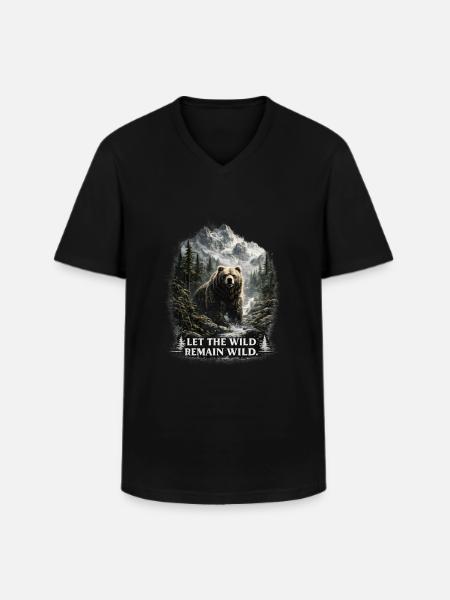 Grizzly Bear – Wilderness & Nature Conservation - Men's V-Neck T-Shirt - black