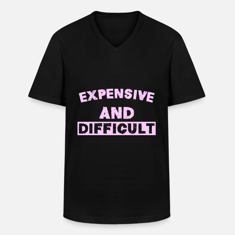 Expensive and Difficult - Männer-T-Shirt mit V-Ausschnitt - Schwarz
