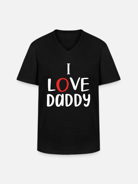 "I love daddy" - Men's V-Neck T-Shirt - black