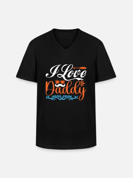 "I love daddy" - Men's V-Neck T-Shirt - black