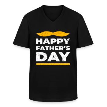 Vatertag - Männer-T-Shirt mit V-Ausschnitt - Schwarz - Vorne - AI Model Male 178 dark (178cm)