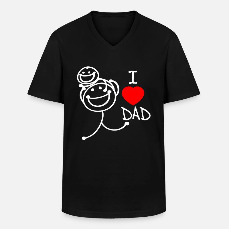 Ich liebe Papa DE - Männer-T-Shirt mit V-Ausschnitt - Schwarz