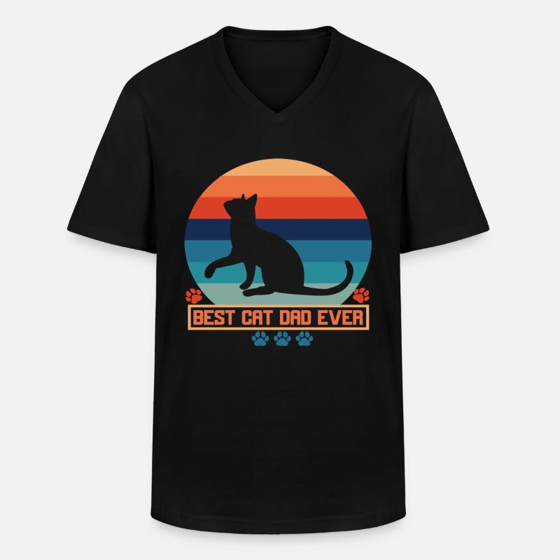 Vater der Katze - Männer-T-Shirt mit V-Ausschnitt - Schwarz