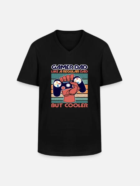 FATHER S DAY Gamer - Men's V-Neck T-Shirt - black