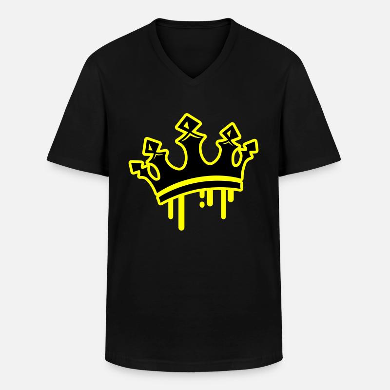 Krone König Symbol - Männer-T-Shirt mit V-Ausschnitt - Schwarz