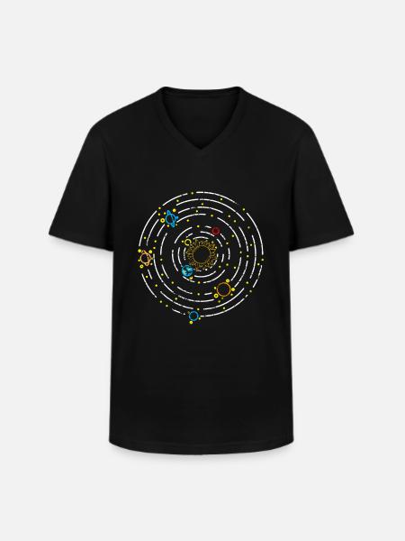 Planet solar system - Men's V-Neck T-Shirt - black