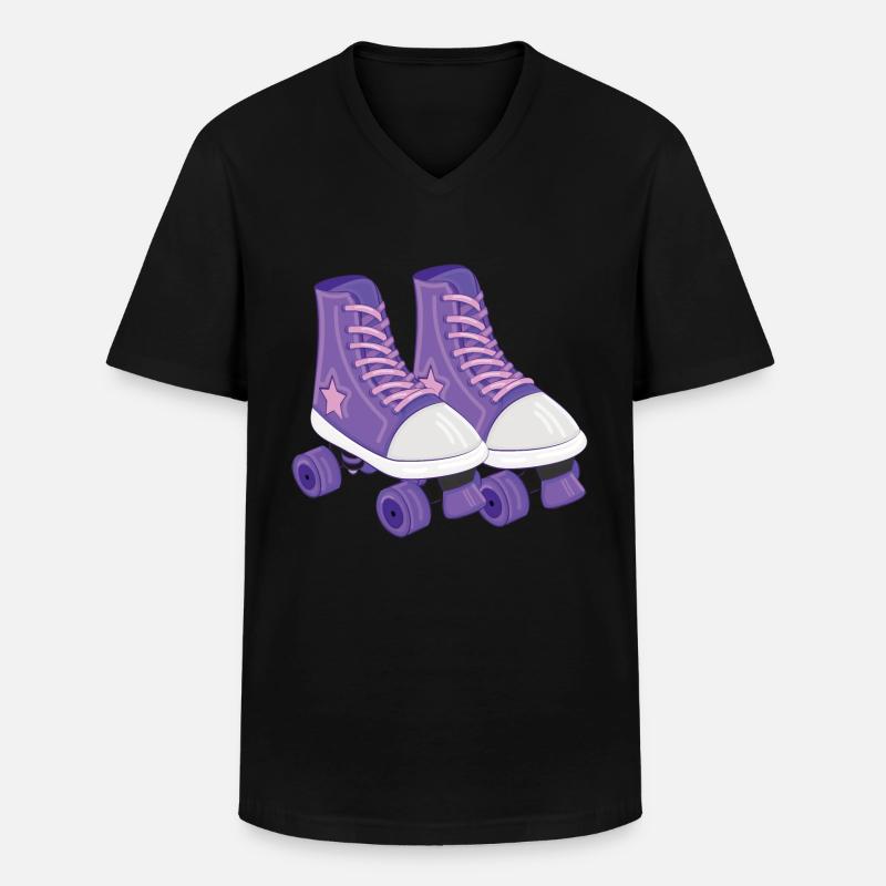 Rollschuh - Männer-T-Shirt mit V-Ausschnitt - Schwarz