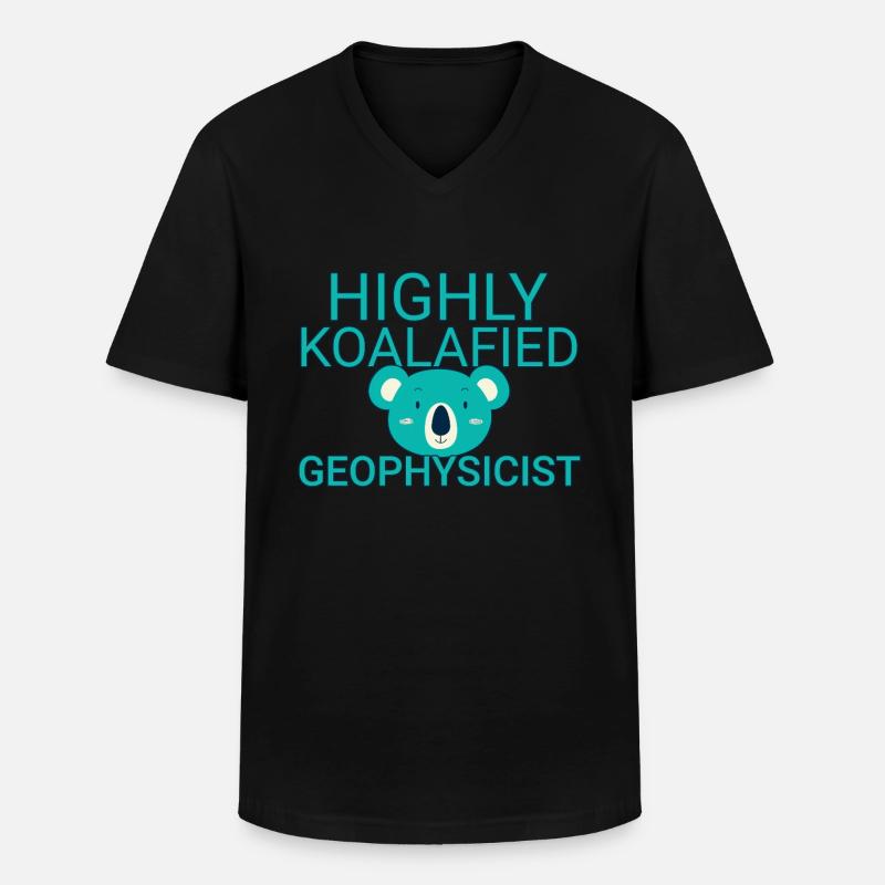 Geophysicist Koalafied Geophysics - Männer-T-Shirt mit V-Ausschnitt - Schwarz