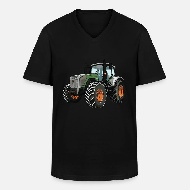 Traktor Farmer - Männer-T-Shirt mit V-Ausschnitt - Schwarz