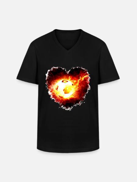 Soccer - Men's V-Neck T-Shirt - black