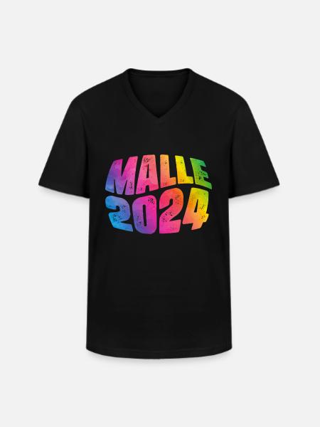 Malle 2024 Urlaub - Männer-T-Shirt mit V-Ausschnitt - Schwarz