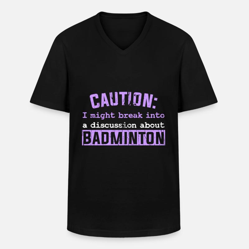 Caution - Männer-T-Shirt mit V-Ausschnitt - Schwarz