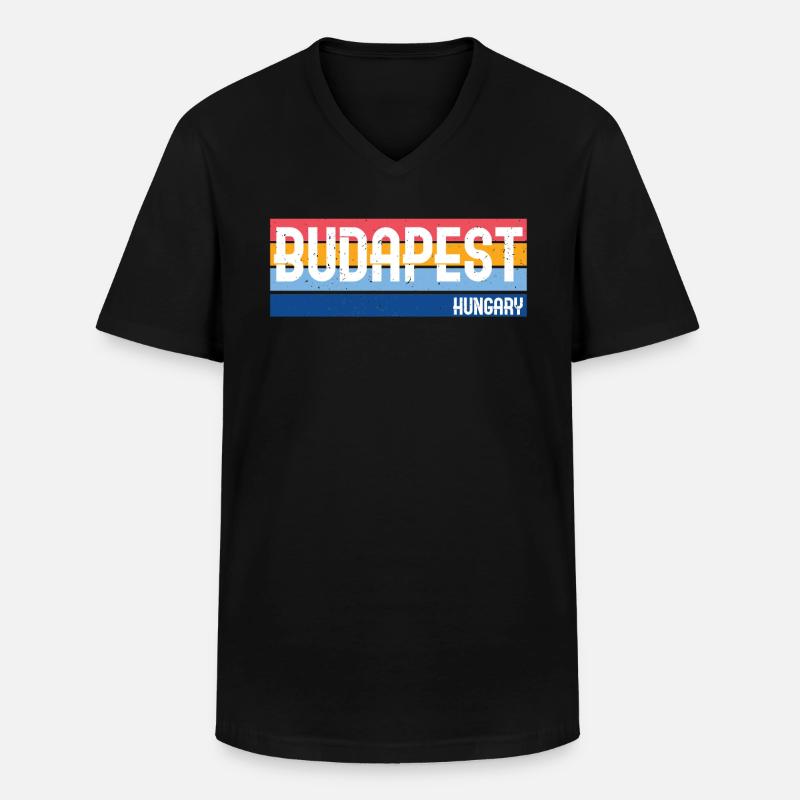 Budapest Shirt - Männer-T-Shirt mit V-Ausschnitt - Schwarz
