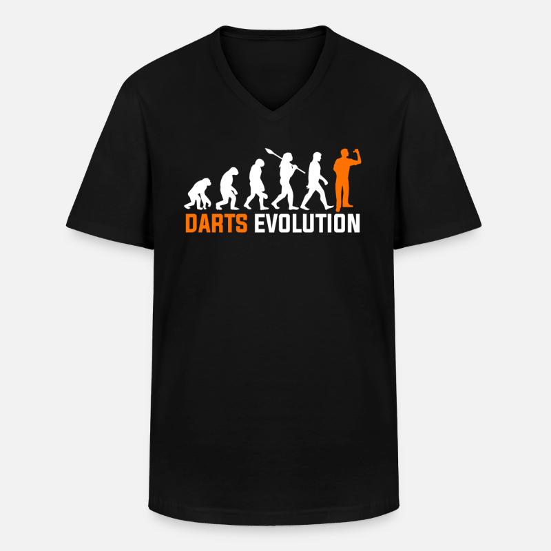 Evolution des fléchettes - T-shirt col V Homme - noir