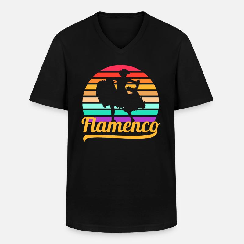 Flamenco - Männer-T-Shirt mit V-Ausschnitt - Schwarz