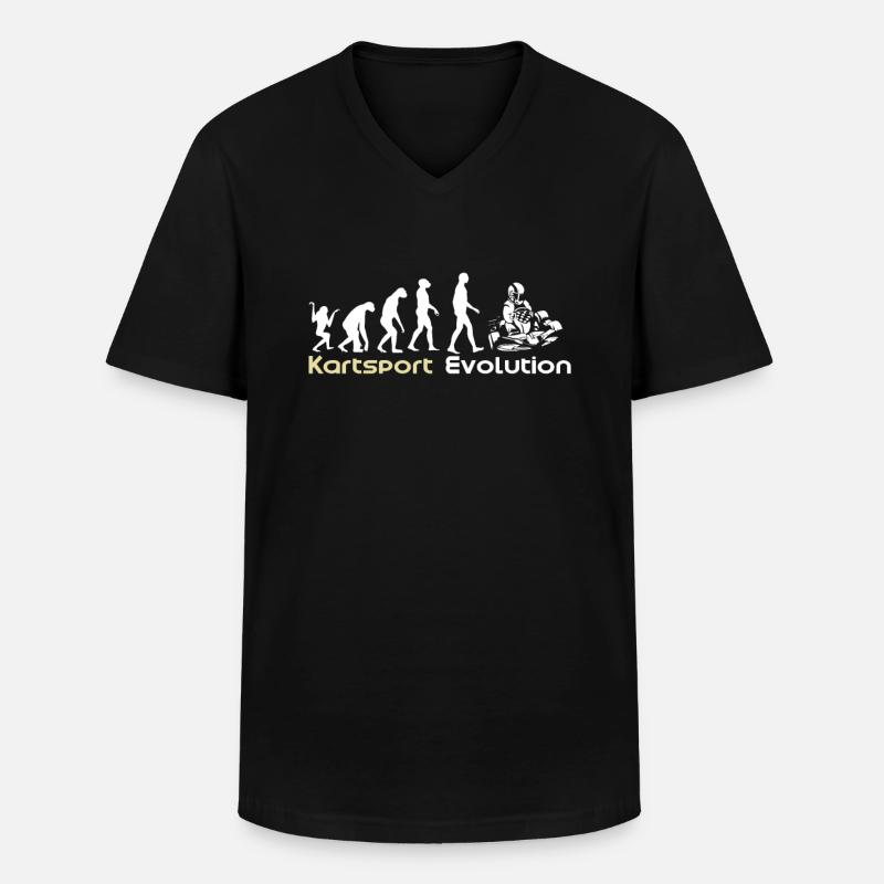 Go-Kart Evolution - Männer-T-Shirt mit V-Ausschnitt - Schwarz